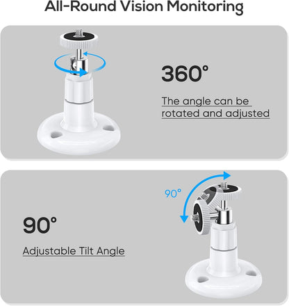 Wall Mount Compatible with Wyze Cam Pan V3 & Wyze Cam V3/Wyze Cam Outdoor, 360 Degree Swivel Adjustable Indoor Outdoor Mount Bracket for Wyze Cam and Other Camera with Same Interface 2 Pack