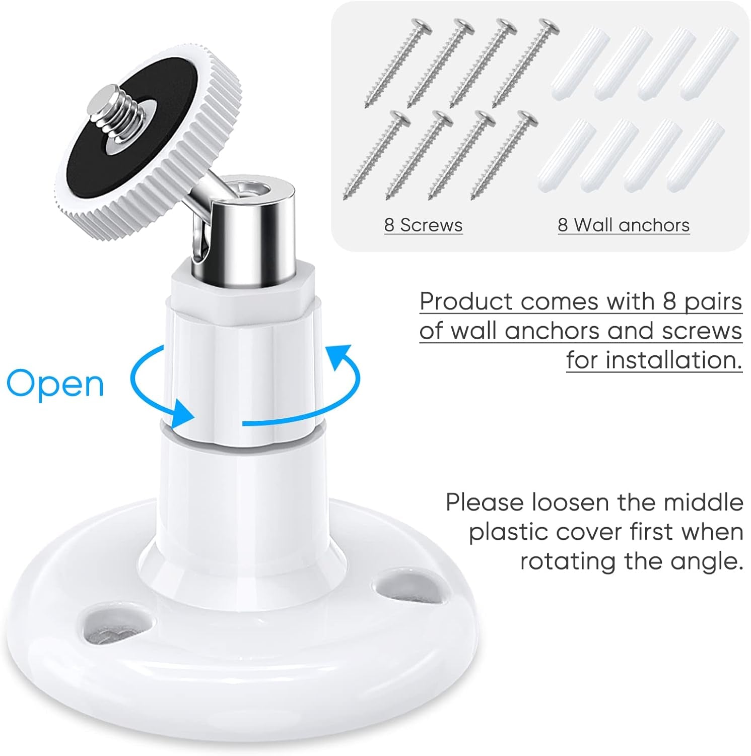 Wall Mount Compatible with Wyze Cam Pan V3 & Wyze Cam V3/Wyze Cam Outdoor, 360 Degree Swivel Adjustable Indoor Outdoor Mount Bracket for Wyze Cam and Other Camera with Same Interface 2 Pack